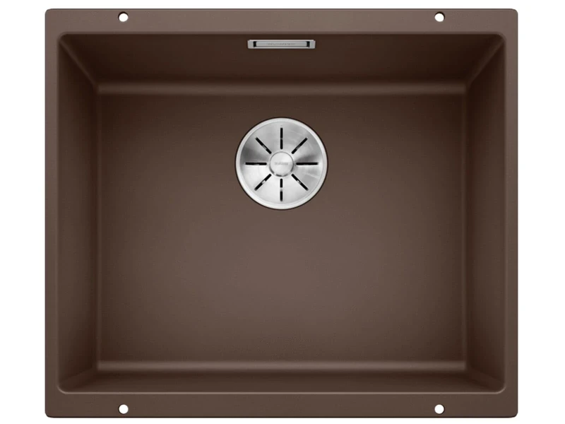 BLANCO SUBLINE 500-U | SILGRANIT Sink in café | Installation Type: undermount Installation | for 60 cm Wide Base cabinets | One Cut-Out and only one Installation | [53x46x20.2 cm]