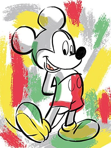 Mickey Mouse (Paint stripes 60 x 80cm Canvas