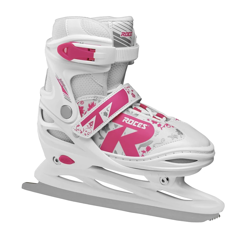 ROCES Children's Jokey Ice 2.0 Girl Adjustable Ice Skates, White-Fuchsia, 30-33 EU