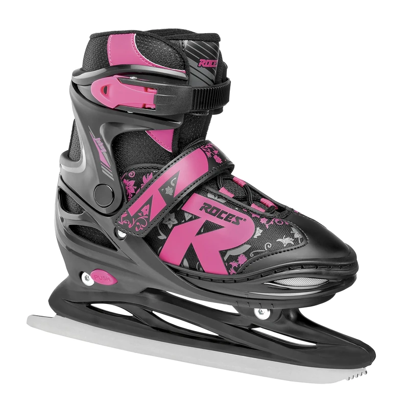 Roces Children's Jokey Ice 2.0 Girls Adjustable Ice Skates, Children's, 450697, black-fuchsia, 38-41