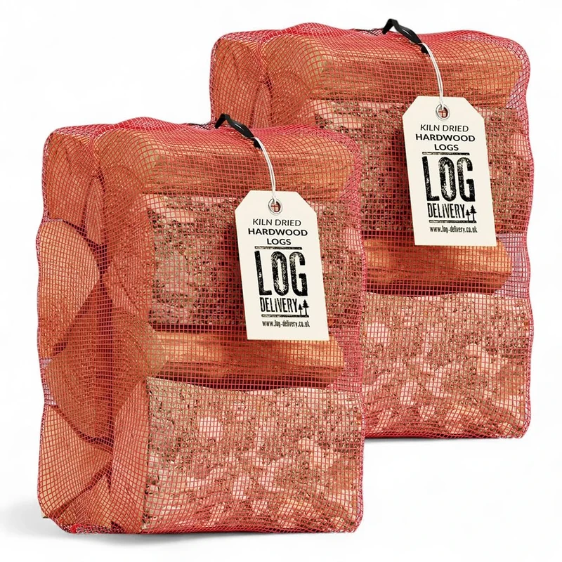 2 X HARDWOOD Nets Kiln Dried Firewood Logs, Perfect for Open fires, Wood Burning Stoves, Log Burners, Campfires, Fire Pits & Pizza Ovens