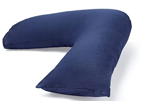 C Stores Large V Pillow with 2 Tone Pillowcase Extra Filled Cushioning Support for Head, Neck & Back – Non Allergenic