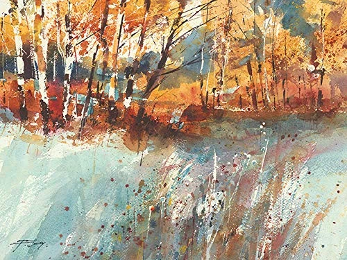 Chris Forsey (Frost & Autumn Birches 60 x 80cm Canvas