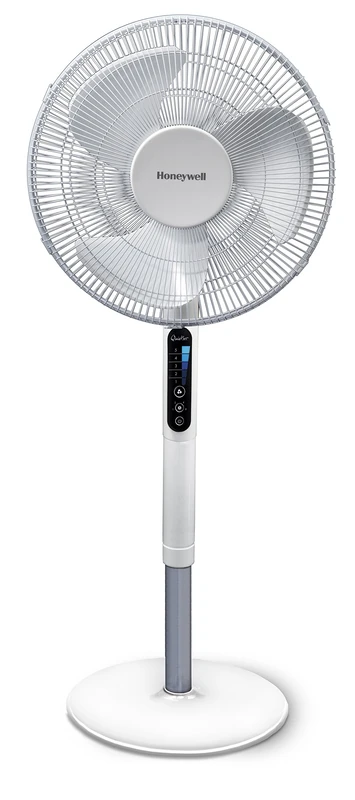 Honeywell Advanced QuietSet Oscillating Stand Fan (5 Speed Settings, Timer Function, Oscillating 70°, Height Adjustment, Remote Control, Easy to Use) HSF600W
