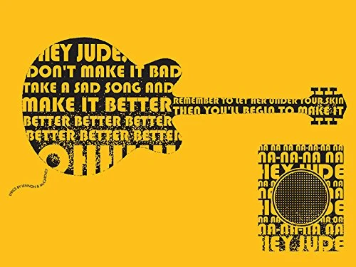 Lyrics by Lennon & McCartney Canvas, Multi-Colour, 60 x 80 cm - Image 1