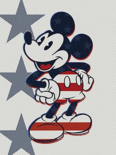 Mickey Mouse (Retro Stars N' stripes 60 x 80cm Canvas