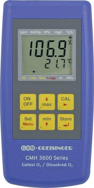 Greisinger GMH 3611-GL Oxygen Meter Pressure, O2 Concentration, O2 Saturation