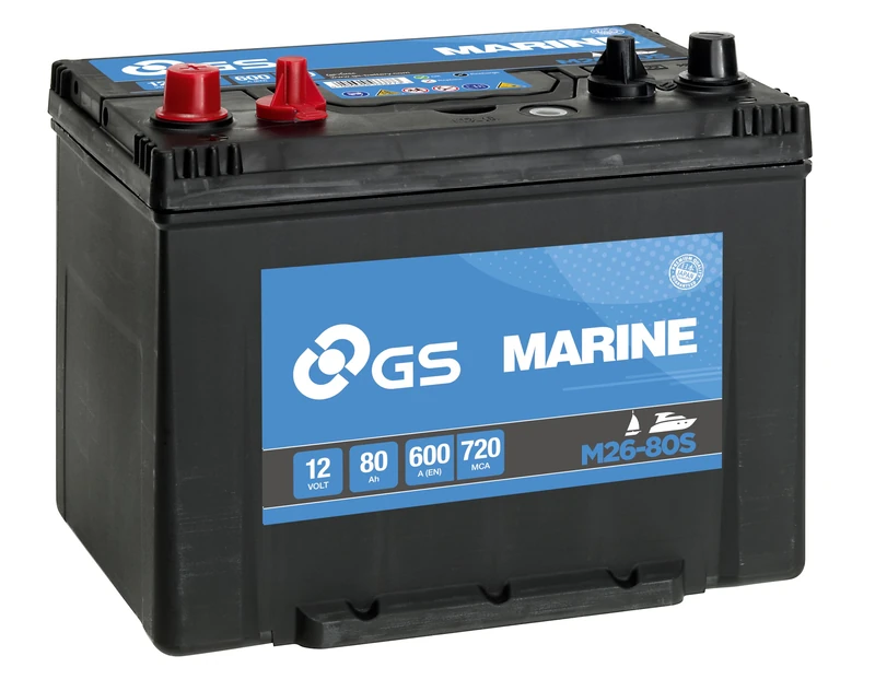 GS M26-80S 12V 80Ah 600 CCA Marine, Boat & Watercraft Battery