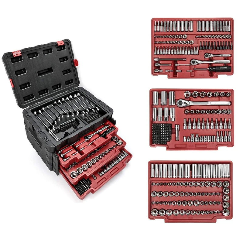 WORKPRO 450-Piece Drive Socket Set, 1/2", 1/4", 3/8" Mechanic Tool Set