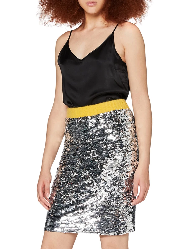 Liebeskind Berlin Women's W1182204 Woven Skirt, Silver (9800 Silver), 8 - Image 1