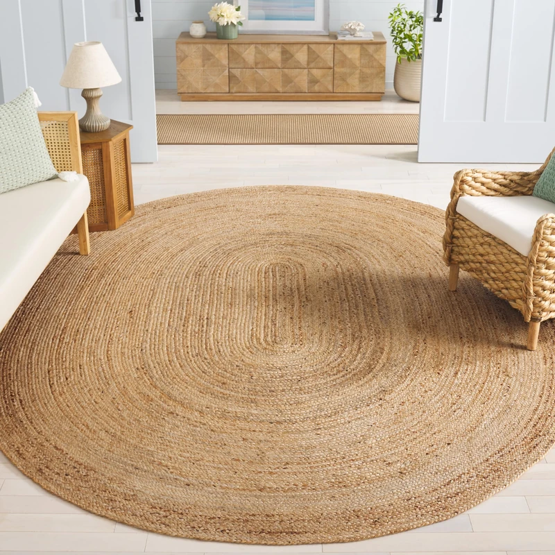 Safavieh Contemporary Rug for Living Room, Dining Room, Bedroom - Cape Cod Collection, Short Pile, in Beige, 91 X 91 cm - Image 1