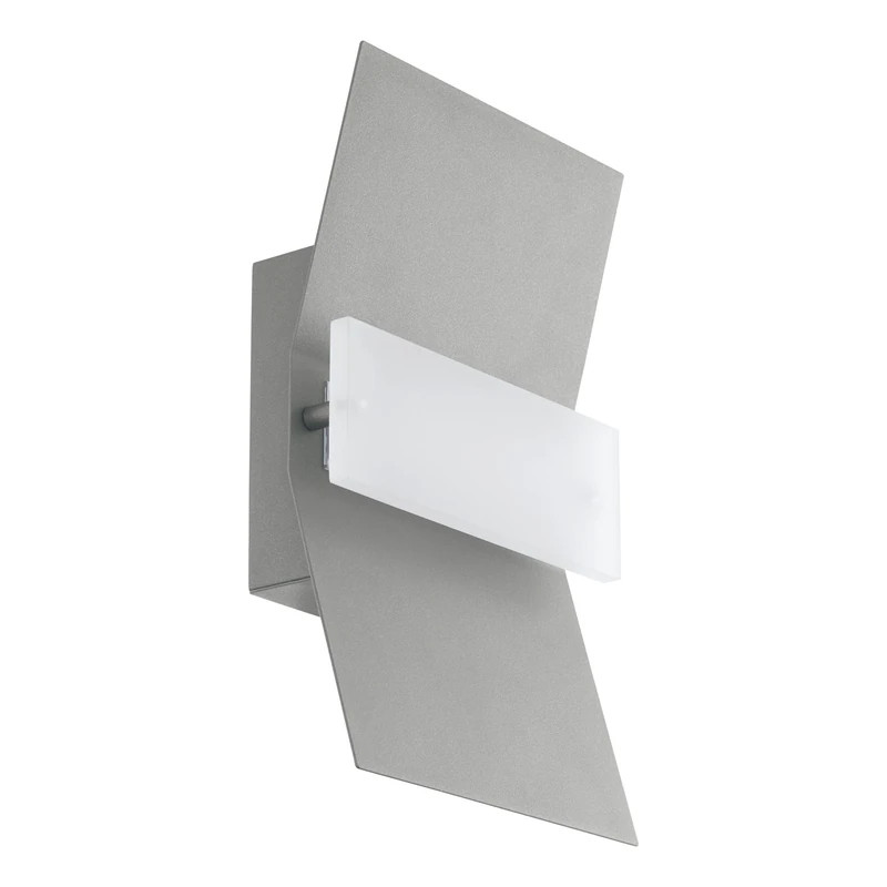 Eglo LED Outdoor Wall Lamp Binasco, Single-Light Exterior Fixture, Wall Light Made of Steel and Plastic, Colour: Silver, White, IP44