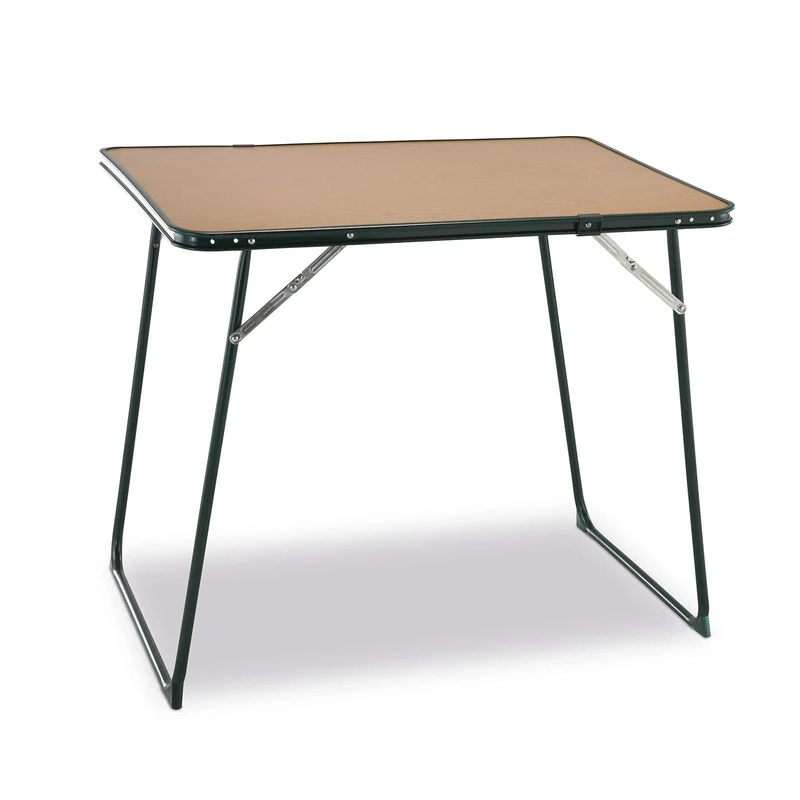 Solenny Multipurpose Folding Table for Garden or Beach Hardboard High Intensity Wood 80x60cm for 2-4 People Color Wood and Green Washable Fabric and Stabilizing Feet for Safety
