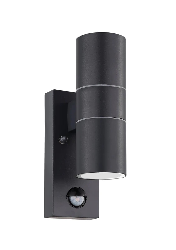 Eglo Riga 5 LED 2-Flame Outdoor Wall Light, Exterior Lighting incl. Motion Sensor, Sensor Wall lamp Made of galvanised Steel and Glass, Colour: Anthracite, IP44