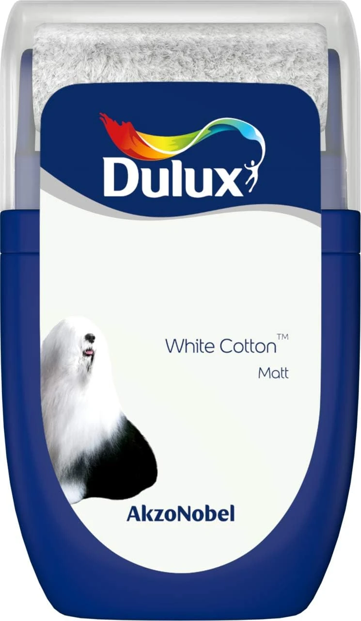 Dulux Walls & Ceilings Tester Paint, White Cotton, 30 ml