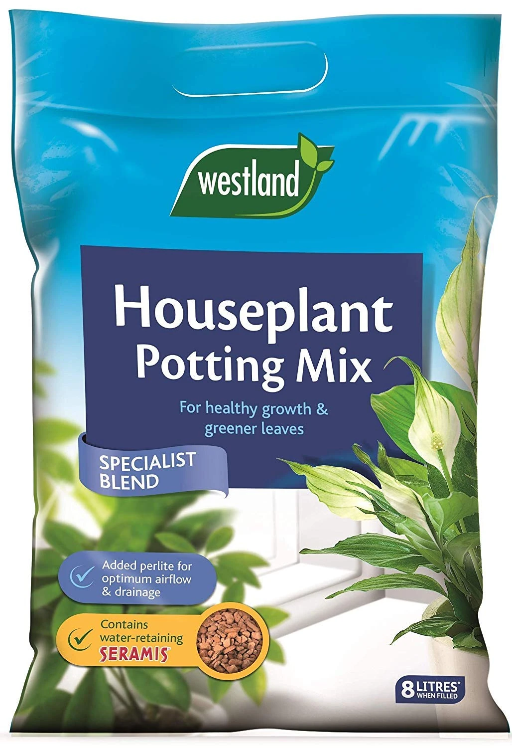 Westland Houseplant Potting Compost Mix and Enriched with Seramis, 16 L