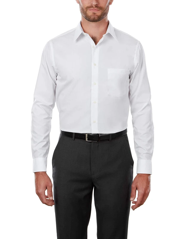Van Heusen Men's Big and Tall Tall Fit Poplin Dress Shirt, White, 3XL Neck 48 cm Sleeve 94 97 UK