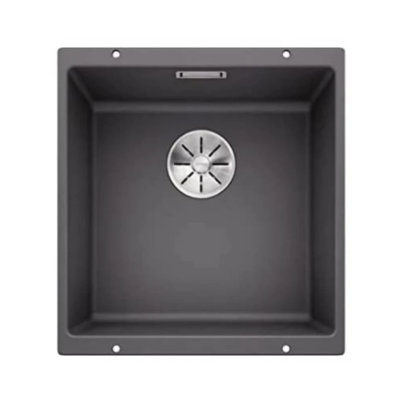BLANCO SUBLINE 400-U | SILGRANIT Sink in Anthracite | Installation Type: undermount Installation | for 50 cm Wide Base cabinets | One Cut-Out and only one Installation | [43x46x20.2 cm]