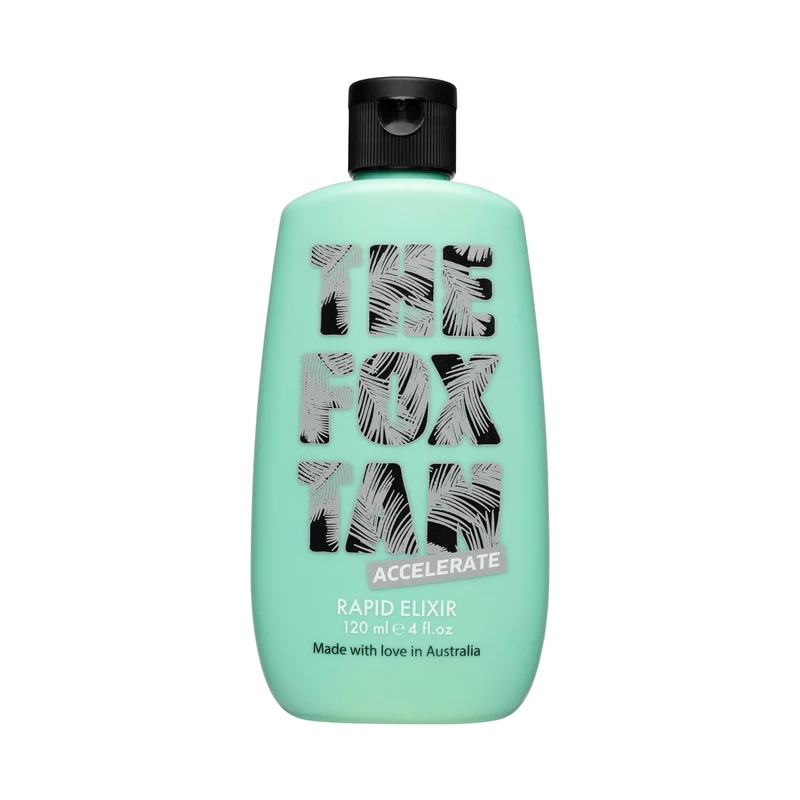 The Fox Tan Rapid Tanning Elixir, Natural Tanning Accelerator Lotion For Darker & Faster Tans, Creates Flawless Tan Skin, Vegan & Cruelty-Free, 120ml