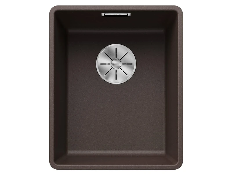 BLANCO SUBLINE 320-F | SILGRANIT Sink in café | Installation Type: flushmount Installation | for 40 cm Wide Base cabinets | Spacious Bowl Volume | Easy-Care Surface | [34.7x42.7x20.2 cm]
