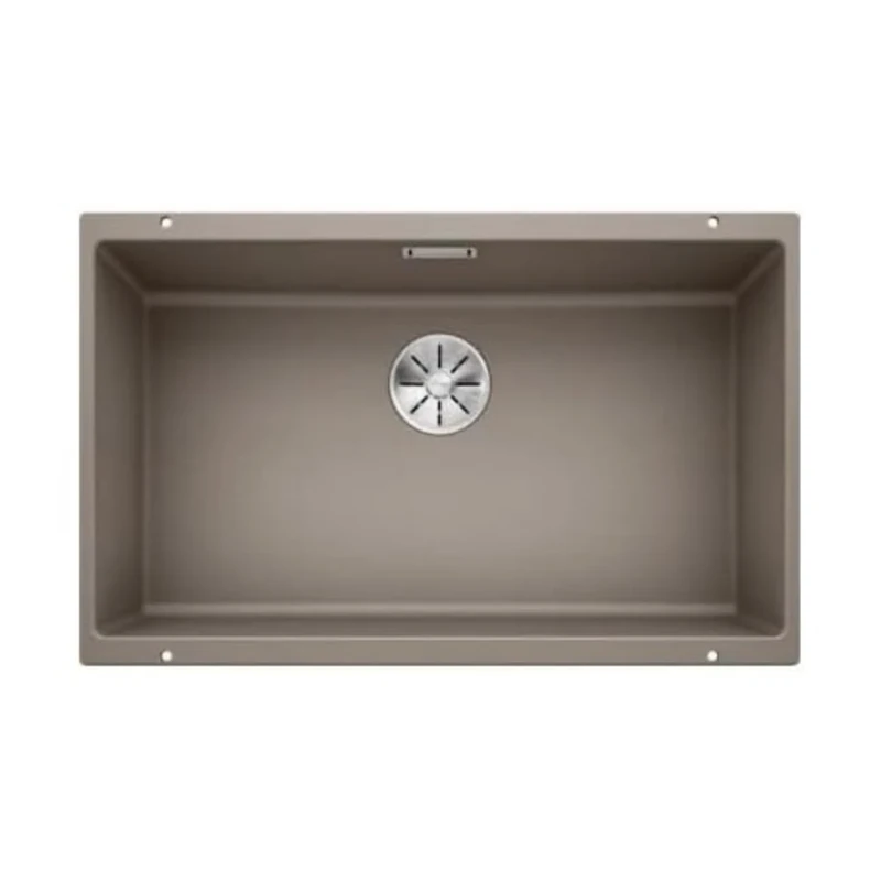 BLANCO SUBLINE 700-U | SILGRANIT Sink in Tartufo | Installation Type: undermount Installation | for 80 cm Wide Base cabinets | One Cut-Out and only one Installation | [73x46x20.2 cm]