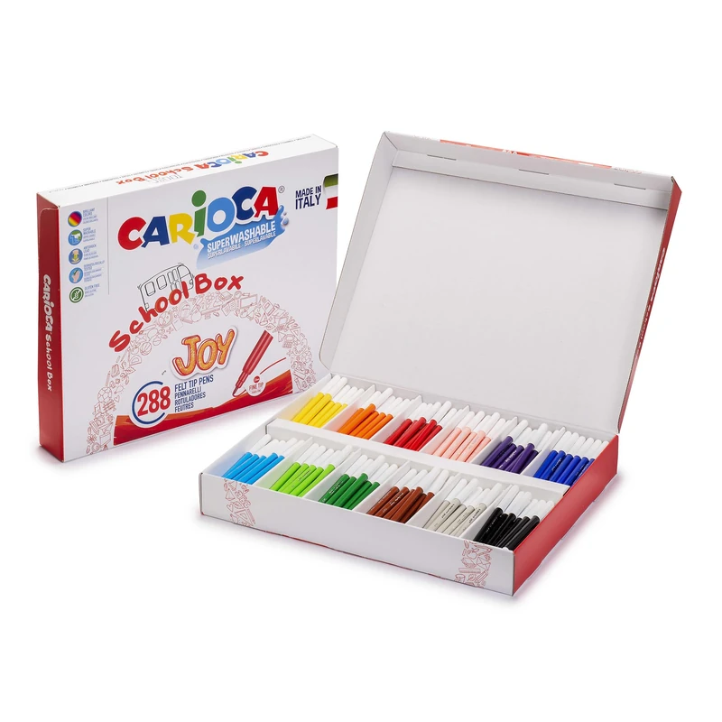 Carioca Maxi Jumbo School Box Tip Markers - 144 Units