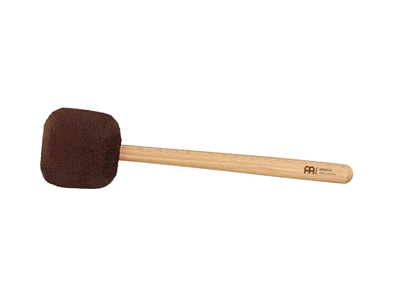 Sonic Energy Gong Mallet Medium – Brown mallet with beechwood handle, Chai – For gong players, meditation, percussion – Sheep’s wool, synthetic fleece (MGM-M-C)