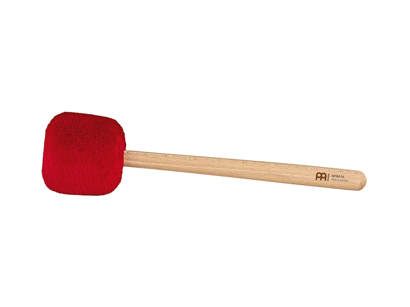 Sonic Energy Gong Mallet Medium – Red mallet with beechwood handle – For gong players, meditation, percussion – Sheep’s wool, synthetic fleece (MGM-M-R)