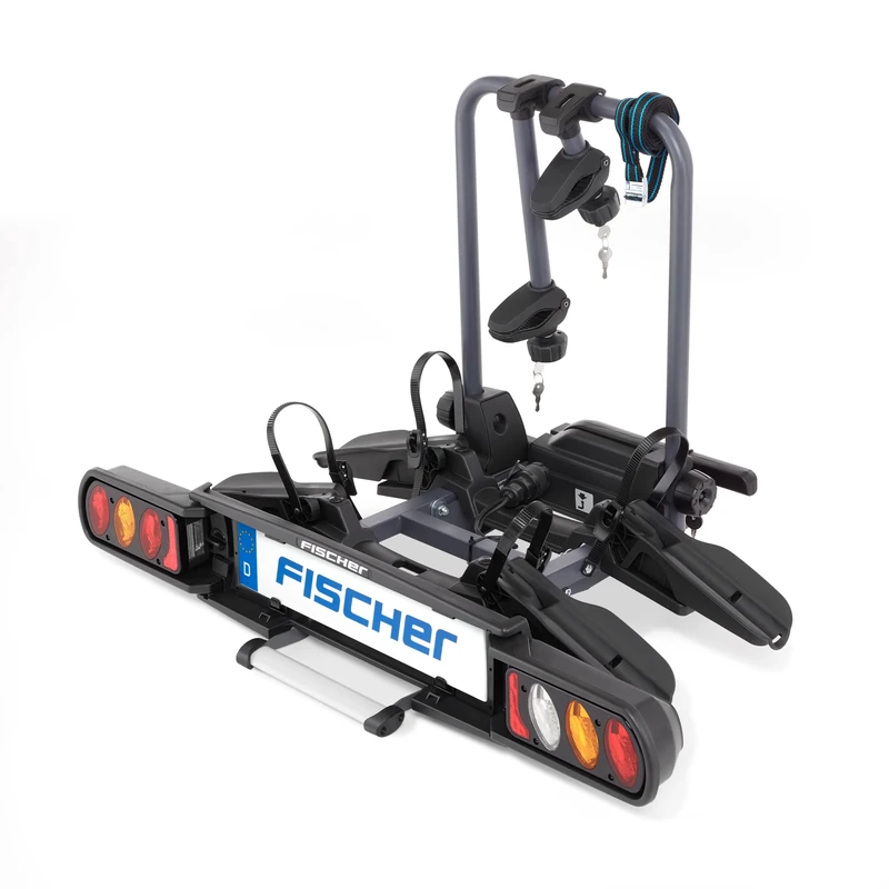 Fischer ProlineEvo 2 Clutch Bike Carrier for 2 Bicycles up to 60 kg Payload, Suitable for E-Bikes, Pre-Assembled, Lockable, Foldable
