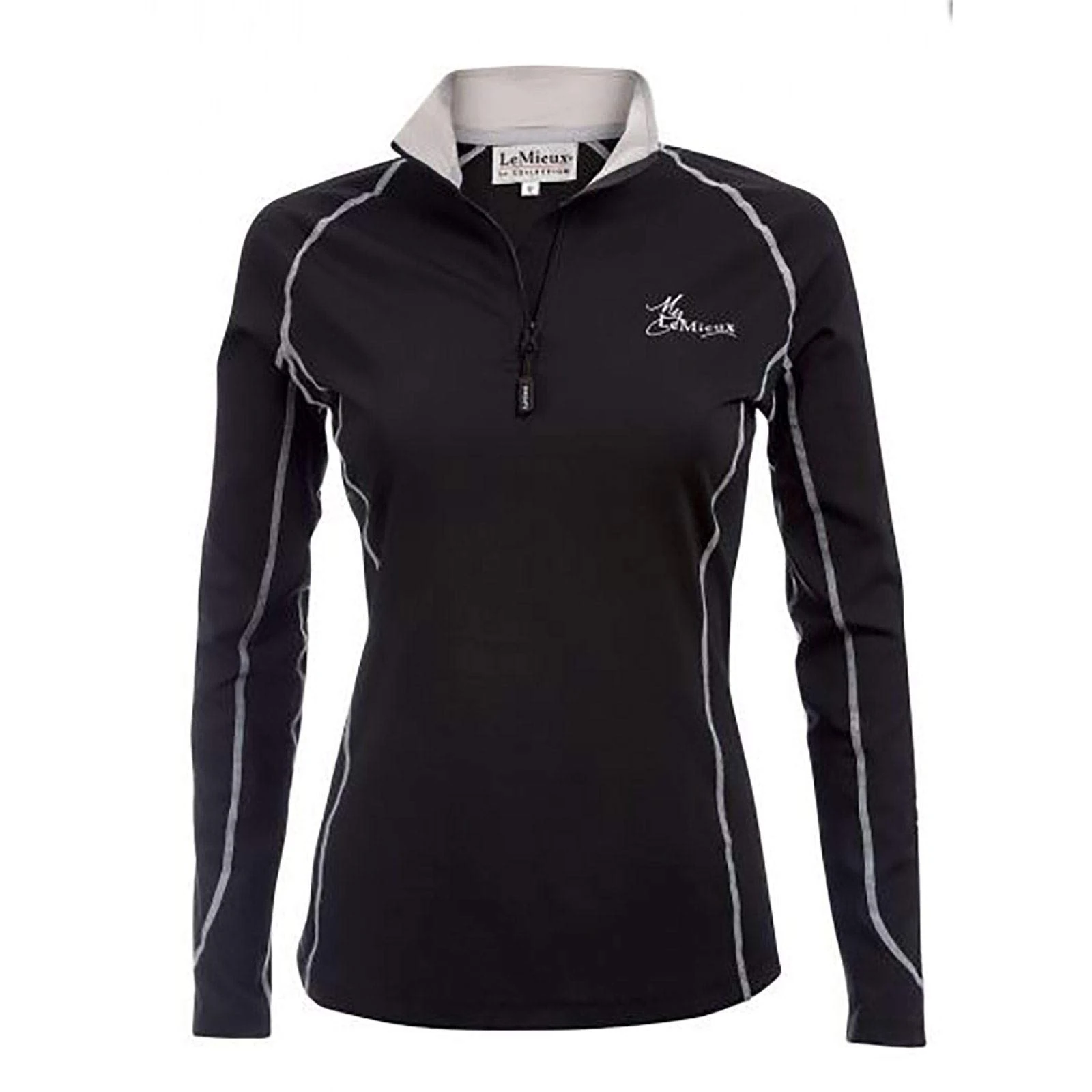 LeMieux My Base Layer in Black with Thermal Regulating Fabric, Flat Lock Stitching Soft Seams & 360 Degree Stretch - UK 10