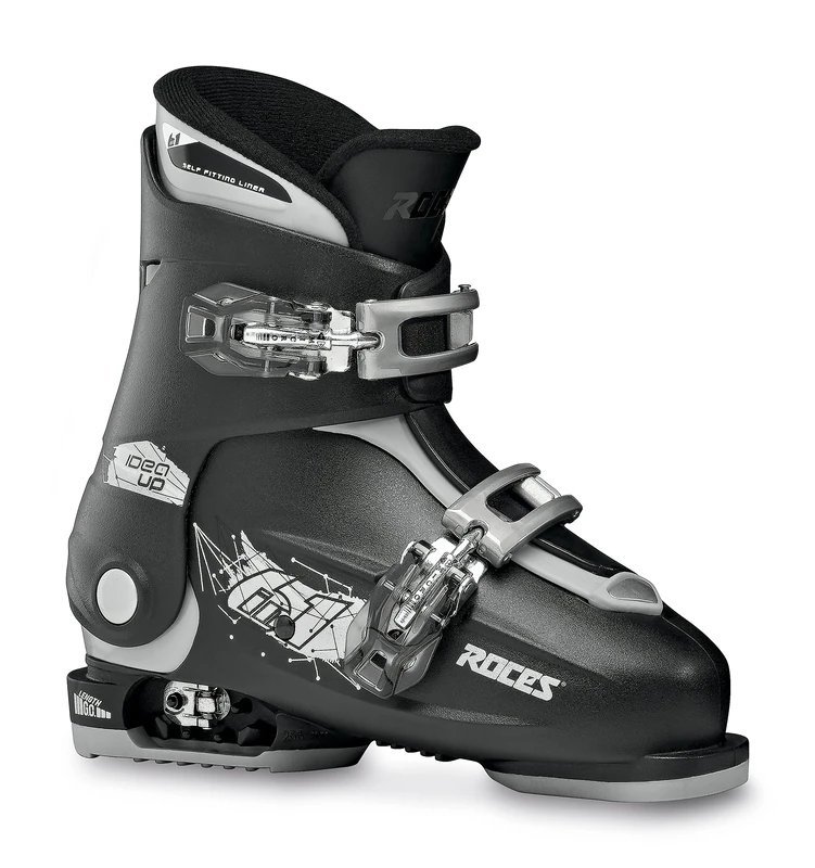 Roces IDEA UP 19.0-22.0 450491 Children's Adjustable Ski Boots, Black/Silver, 30-35