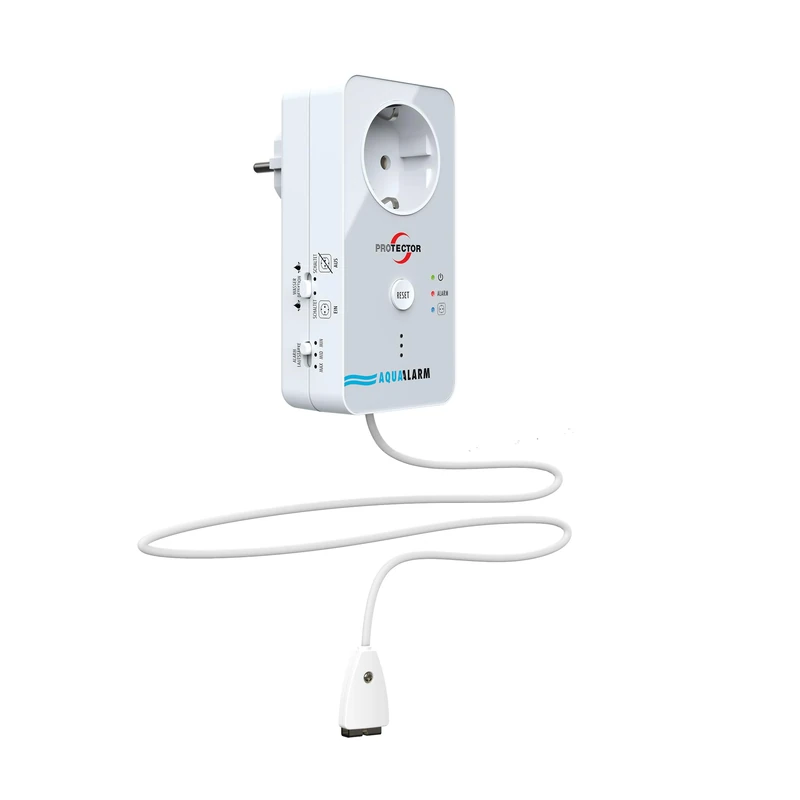 Protector WA-5.1 Water Detector, Double Safety: Alarmed, Switches Connected Device Optionally On or Off, Pump Control, Washing Machine Water Alarm Aqua Stop