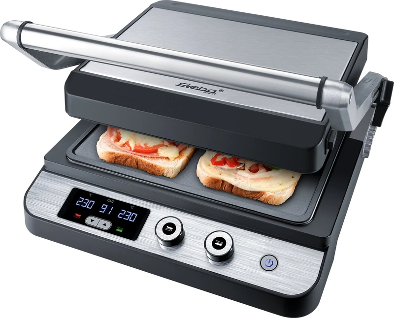 Steba FG 120 Electric Table Grill 1800 W Black, Stainless Steel – Barbecue (1800 W, Grill, Electric, 27 x 24 mm, Table, Black, Stainless Steel) - Image 1