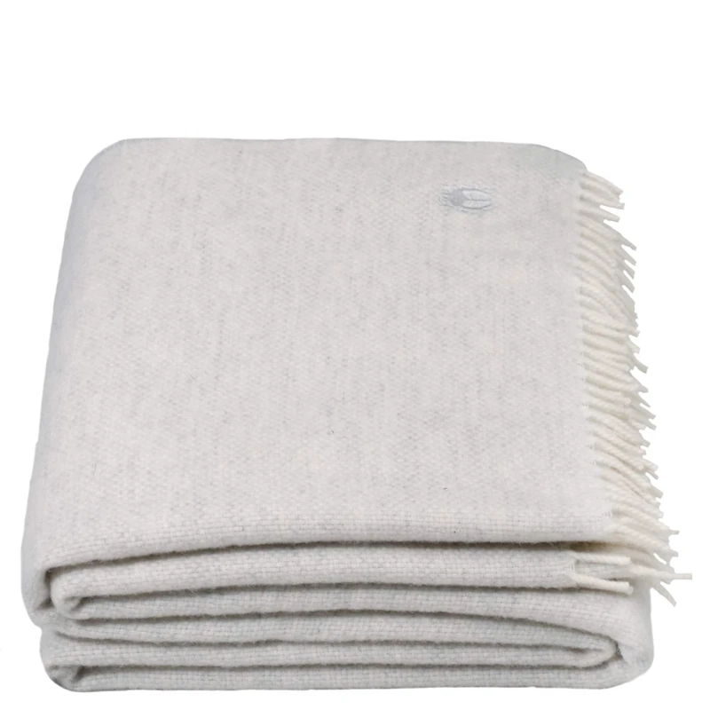 Zoeppritz since 1828 Must Relax Blanket Pure Virgin Wool Plaid with Fringes – 130 x 190 cm – 010 Off-White