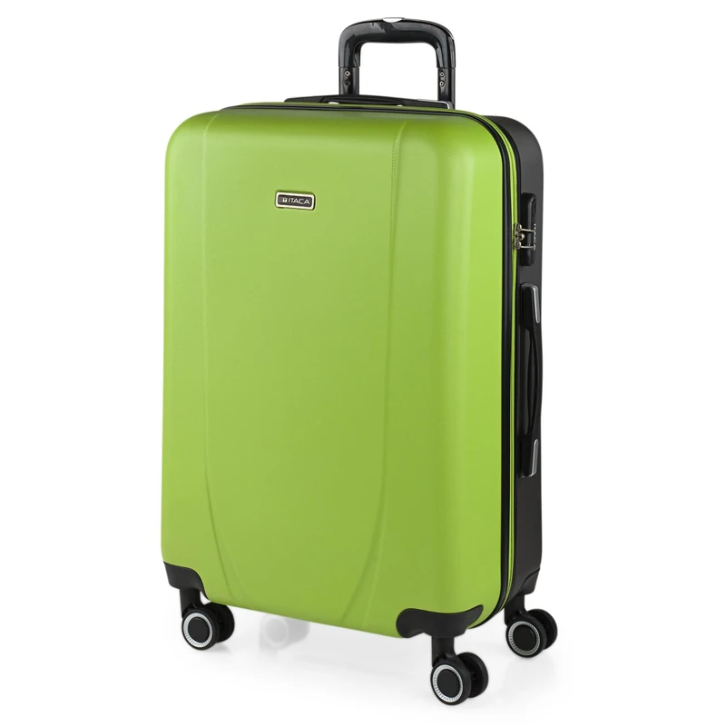 ITACA - Lightweight Suitcases Large - ABS Large Hard Shell Suitcase 75cm Travel Suitcase - Lightweight Suitcases Large with Combination Lock - Rigid Large Suitcase 4 Wheels Ligh, Pistachio-Anthracite