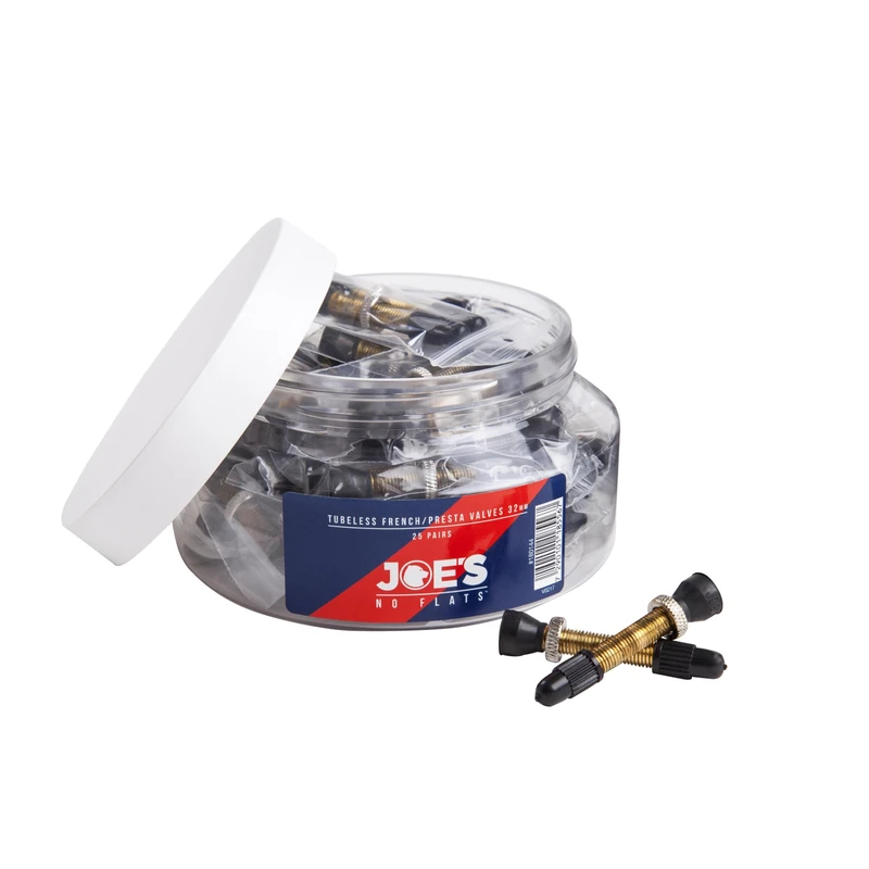 JOE'S TUBELESS PRESTA VALVES (JAR 25 PAIRS) 48MM
