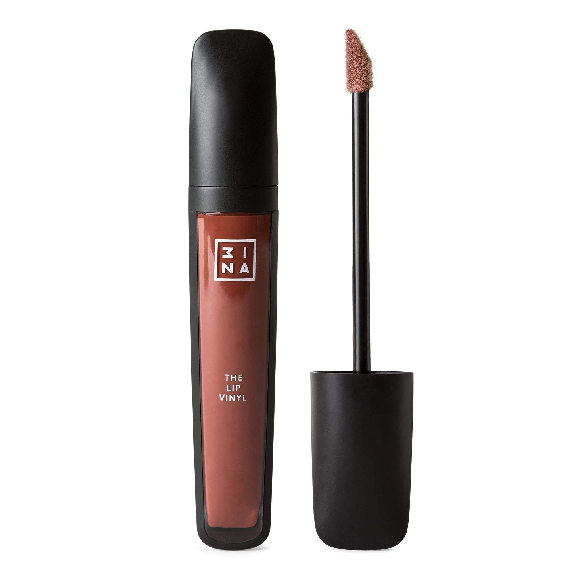 3INA MAKEUP - Vegan - Cruelty Free - The Lip Vinyl 705 - Brown - weight LightLongwearing Formula - Highly Pigmented - Creamy Non Sticky Texture - Glossy Wet Look Finish - Wand Applicator