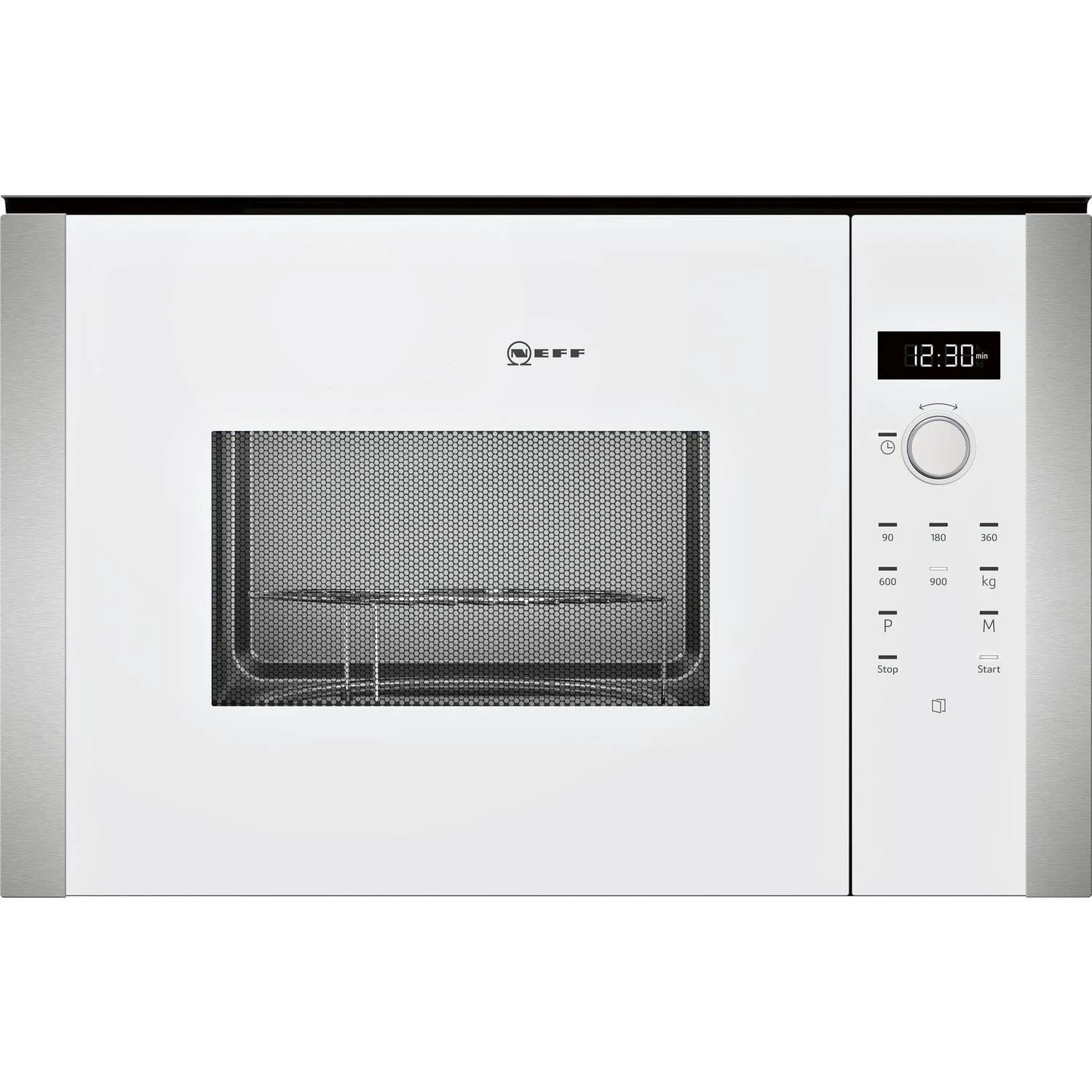 NEFF HLAWD53W0B N50 Microwave Oven with Automatic Programmes, Control Dial & One-Touch Buttons, Side-opening hinged door, White
