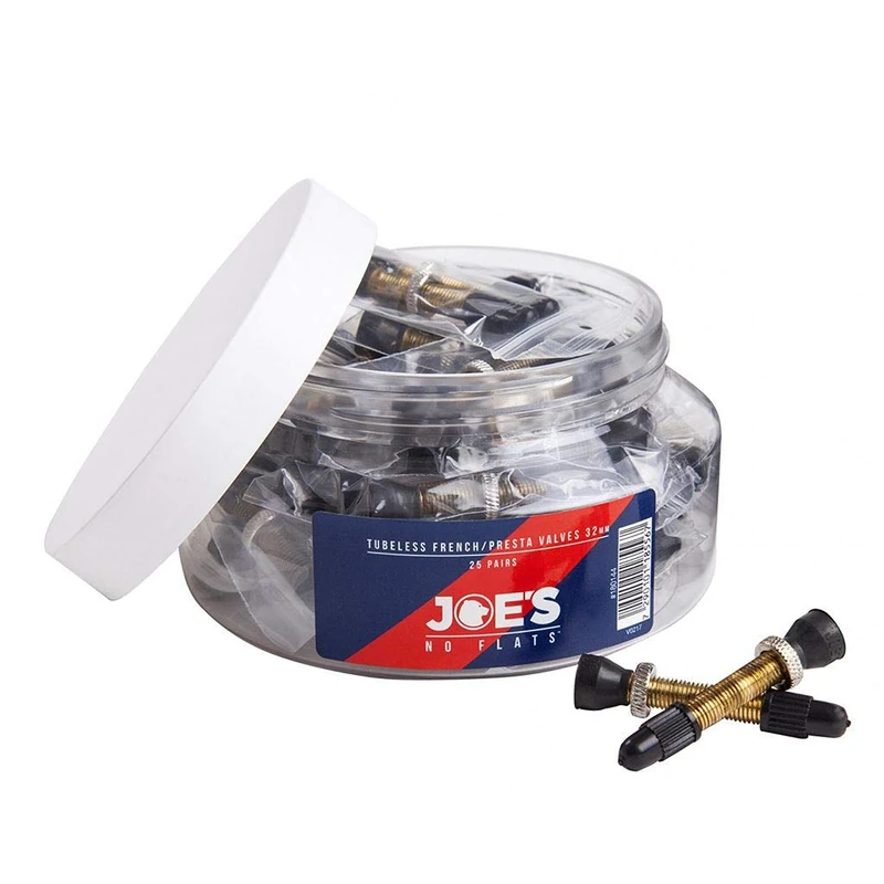 JOE'S TUBELESS PRESTA VALVES (JAR 25 PAIRS) 32MM