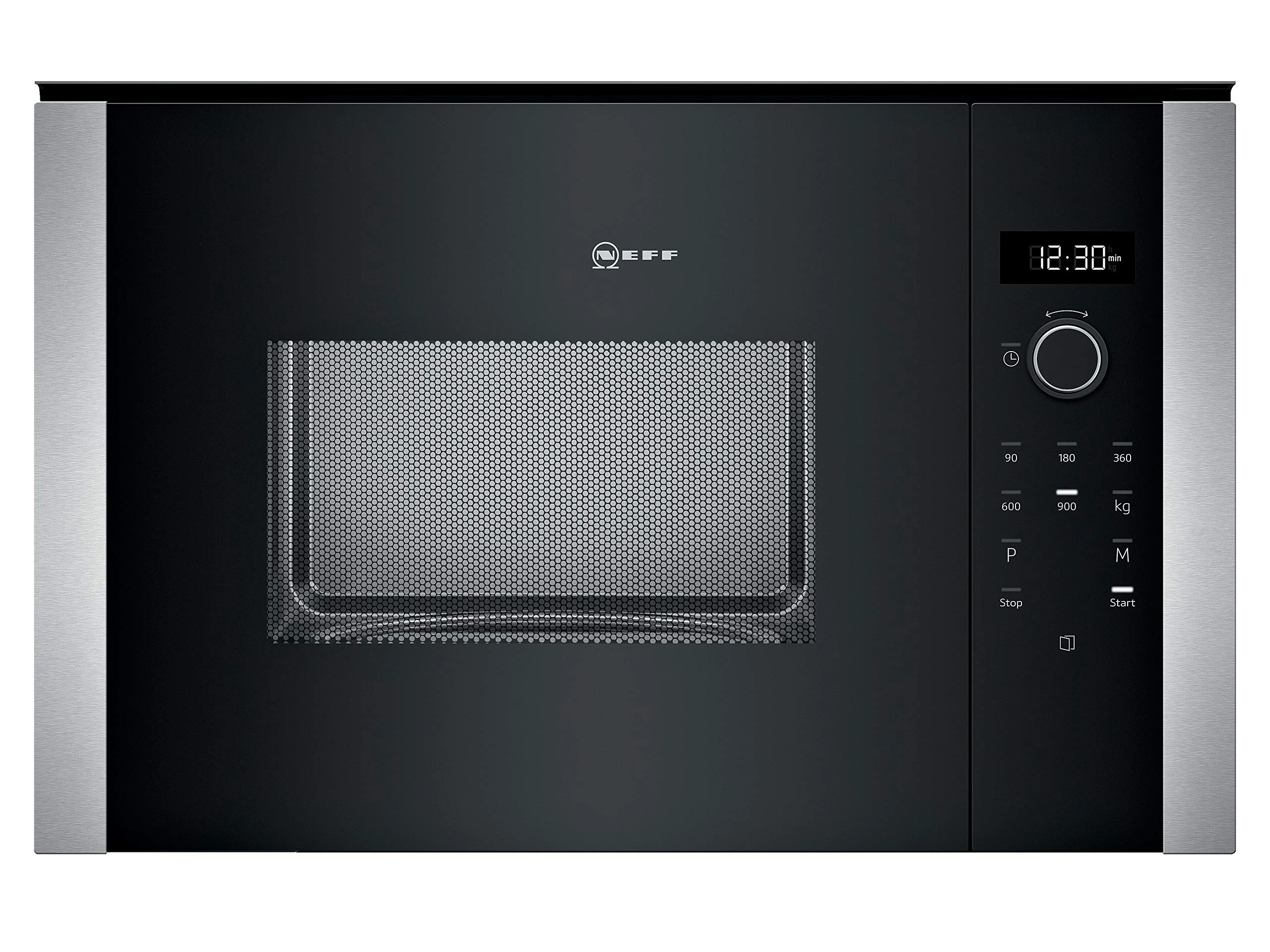 NEFF HLAWD53N0B N50 Microwave Oven with Automatic Programmes, Control Dial & One-Touch Buttons, Side-opening hinged door, Black & Stainless Steel