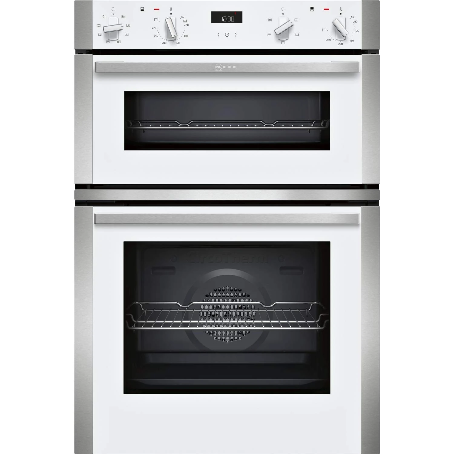 NEFF U1ACE2HW0B N50 Double Oven with EasyClean and Cliprails, White