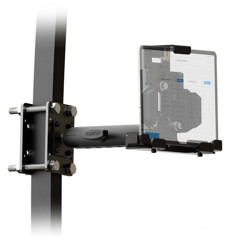 ARKON Mounts - Locking Forklift Tablet Mount with Adjustable Arm | Industrial Strength | Heavy-Duty Design | Adjustable | Boosts Warehouse Efficiency | Easy Install | Fits iPad and Samsung Tablets - Image 1