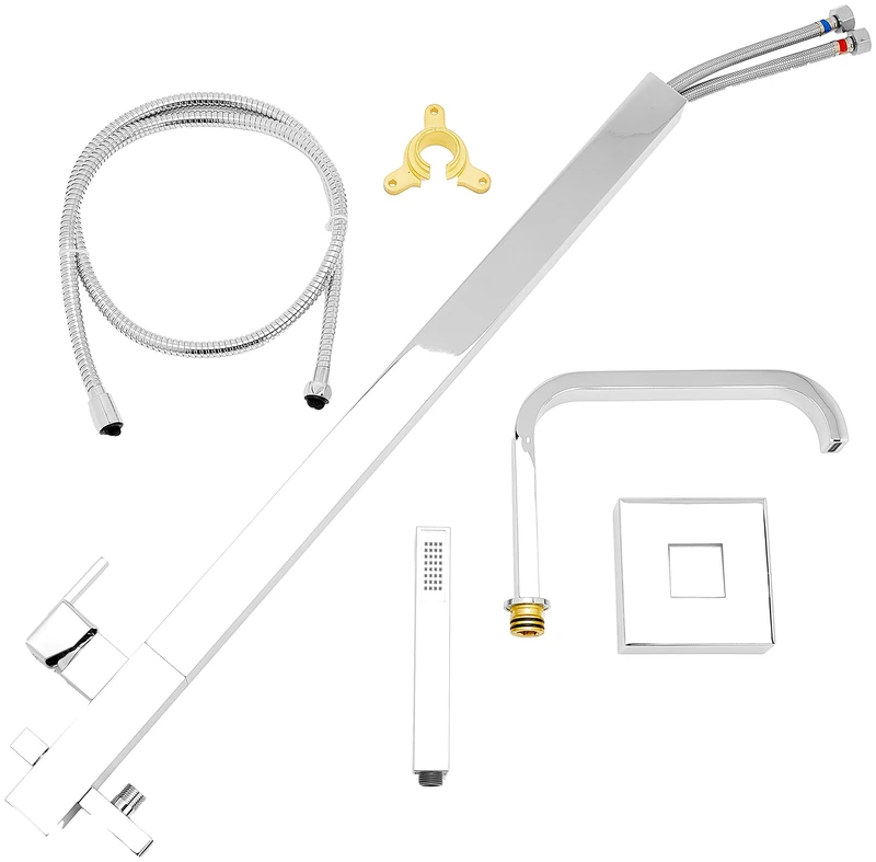 Bristan QU FSBSM C Qube Floor Standing Bath Shower Mixer, Chrome