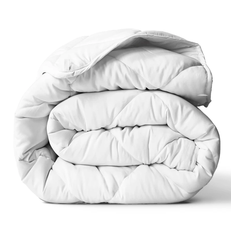 ViscoSoft Microfiber All Seasons Down Alternative Quilted Comforter - Cooling Breathable Premium Soft Reversible Microfiber Duvet Blanket, White, Full