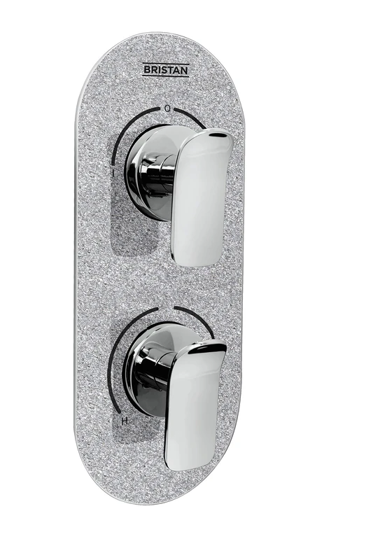 Bristan MALP SHCDIV SS Metallix Alp Concealed Dual Control Valve and Diverter Silver Sparkle, Chrome/Silver