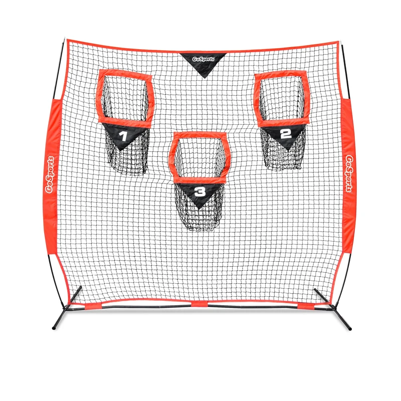 GoSports 8 x 8 ft Football Throwing Net - Red