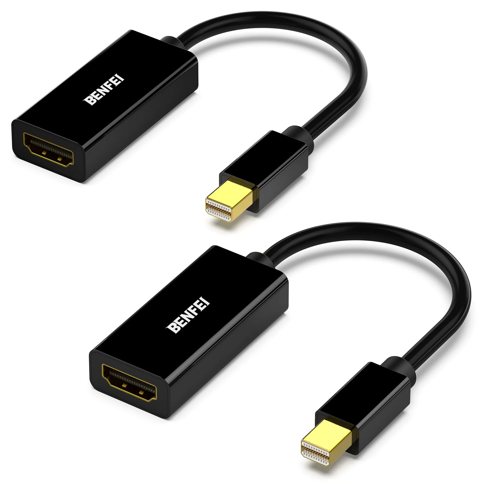 BENFEI Mini DisplayPort to HDMI Adapters 2 Packs, Mini DP(Thunderbolt) to HDMI Adapter Gold-Plated Cord for MacBook Pro, MacBook Air, Mac mini, Microsoft Surface Pro 3/4, etc