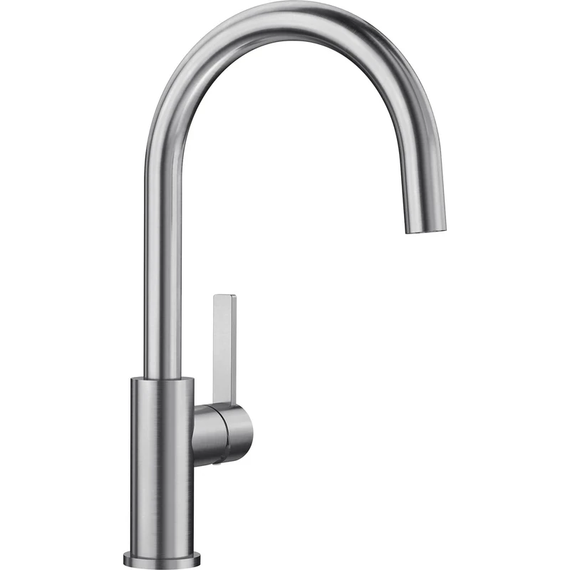 BLANCO Candor | Kitchen Mixer tap in Solid Stainless Steel | High-Pressure | Non-Return Valve | Ceramic Cartridge | Assured Water Quality & Water-Saving | [5.2x23.9x36.8 cm]