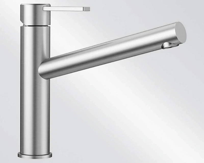 BLANCO AMBIS | Kitchen Mixer tap in Solid Stainless Steel | High-Pressure | Non-Return Valve | Ceramic Cartridge | Assured Water Quality & Water-Saving | [5.2x27.5x22.7 cm]