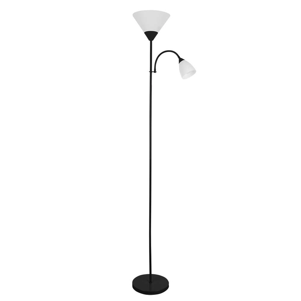 MiniSun | Modern Gloss Black 2 Way Mother/Father and Child Floor Lamp | Floor Lamps & Torchieres, Home Décor & Improvement Essential | Includes LED Bulbs